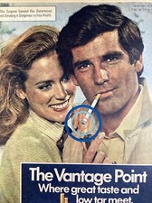 Vantage Cigarettes Atlanta GA Print Ad 1979 AJC Happy Couple