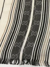 Gucci GG Pattern Large Stole Rectangular Scarf Long Shawl Logo Ladies Accessory