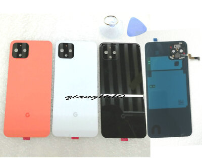 Battery Back Cover Glass NFC Qi Camera Lens For Google Pixel 4 / 4 XL