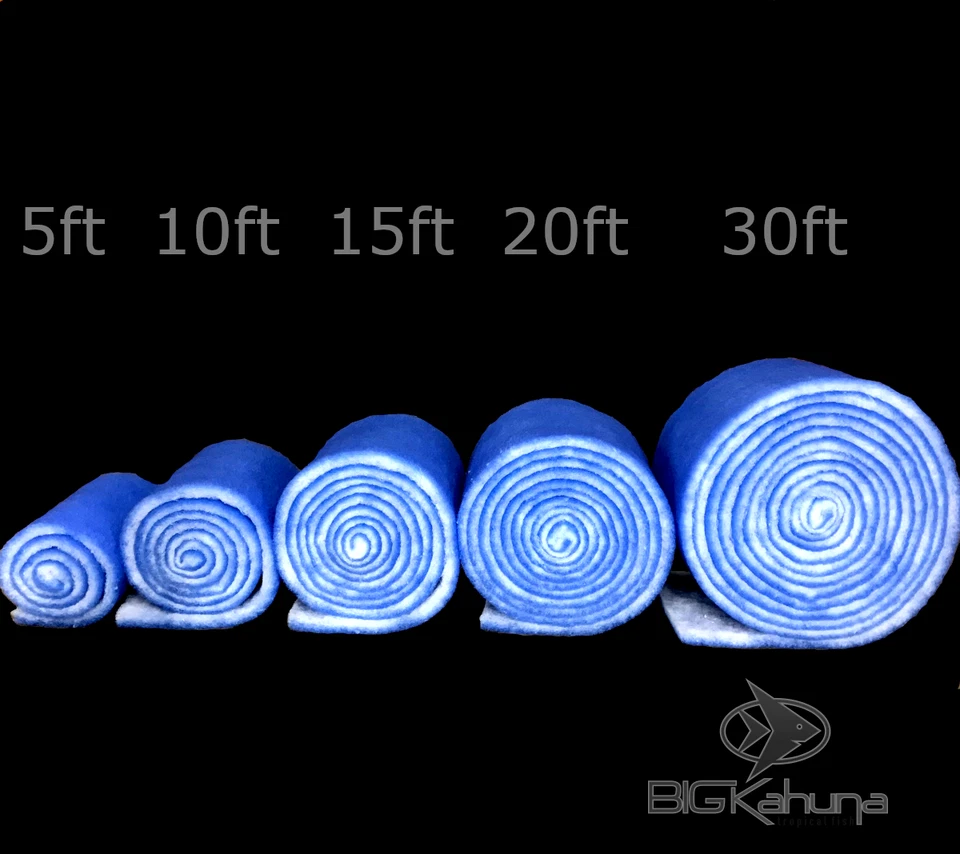 ALMOHADILLA DE MEDIOS DE FILTRO DE ACUARIO AZUL UNIDO ROLLO DE 30 PIES 12" X 30' FILTRO HILO DE FIBRA Foto 3 de 4