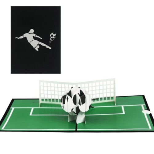 Football Soccer 3D Pop-Up Greeting Cards with Envelope Postcards Congratulations - Picture 1 of 8