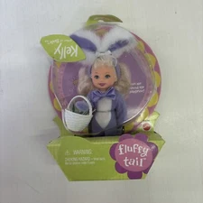 Purple Fluffy Tail Kelly blonde doll with bunny costume & basket 2001 NRFB C25