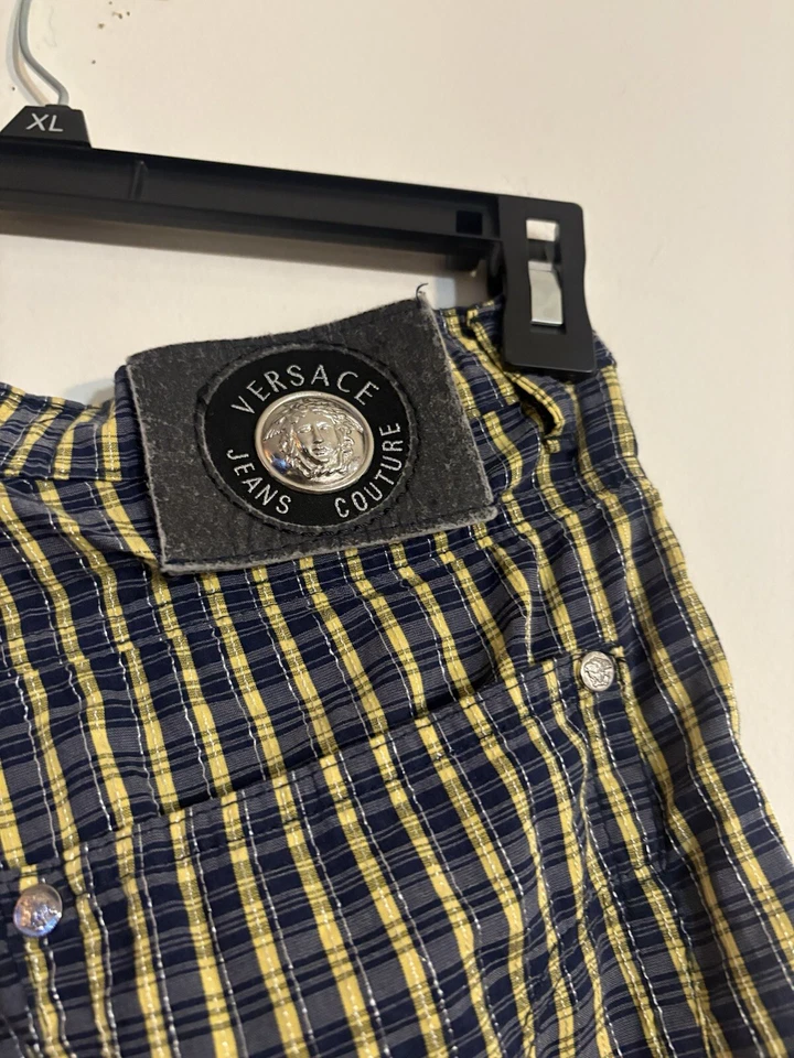 "Pantalones Versace Jeans Couture Signature estampado a cuadros cintura ITALIA 26""" Foto 4 de 4