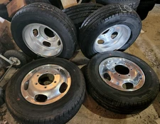 FORD TRANSIT 350 16" ALUMINUM DUAL WHEEL AND TIRE SET - OEM - 205/75/16