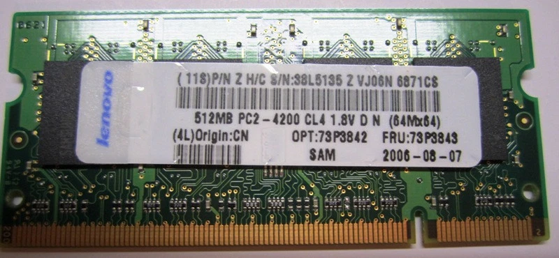 GENUINE LENOVO 73P3842 512MB PC2-4200 DDR2 SODIMM CL4 1.8V 533MHZ - NEW & SEALED - Image 3 of 3