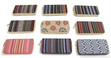 Ladies Guatemala Style Cloth Wallet Boho Hippie Clutch With Zipper Bills Cards