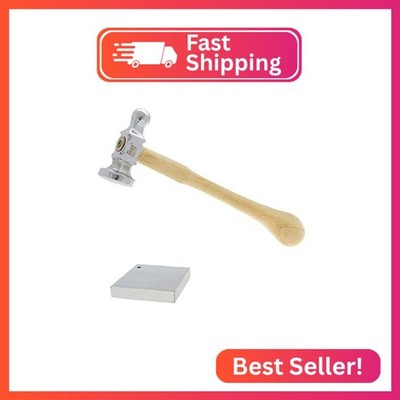 The Beadsmith Chasing Hammer & Bench Block - Two-Sided Hammer, 10.75 , Wood Hand