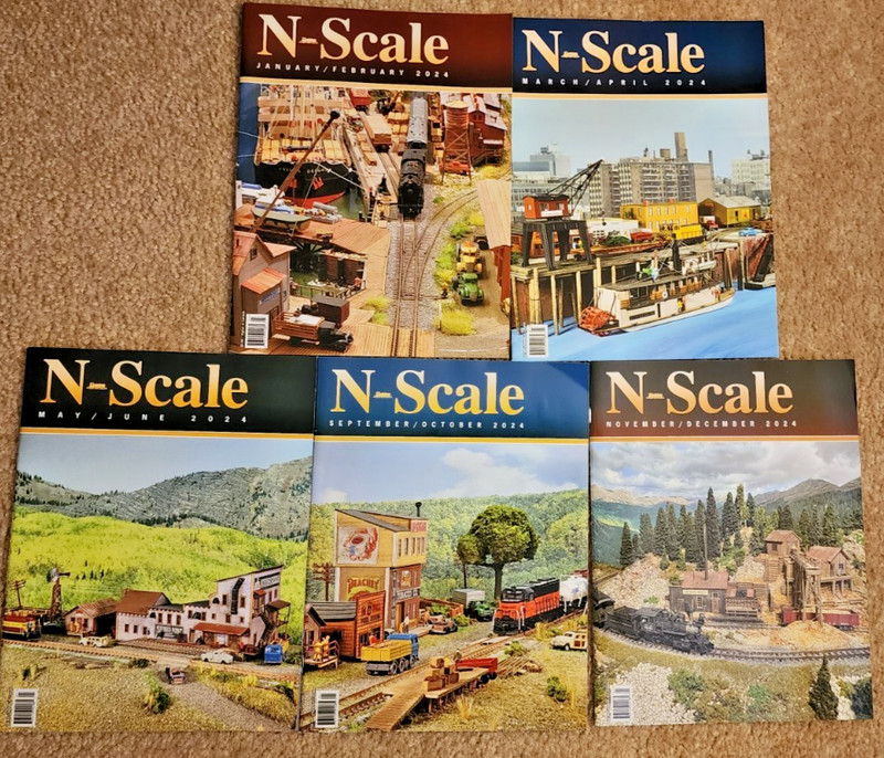 Lot of 5 ~ N-SCALE Magazines 2024 Railroading, Trains, Stations +  NEW