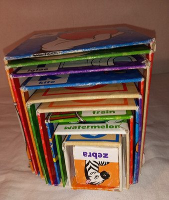 Disney Mickey Mouse Alphabet Nesting Blocks Wooden Learning Toy Set ABC Used