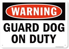 Aluminum Warning Guard Dog On Duty Tin Metal Signs Home D cor 8x12