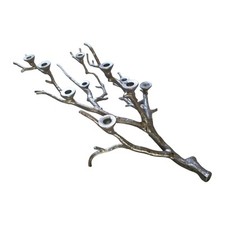 West Elm Manzanita Branch Candelabra Candle Holder Silver Tone 30" Large Decor