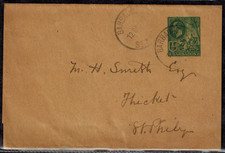 Barbados 1916 KG V 1/2d Wrapper to St. Philips w/ Receiver CDS