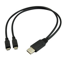 Dual Micro USB Splitter Cable for Charging Two Devices from One USB Port