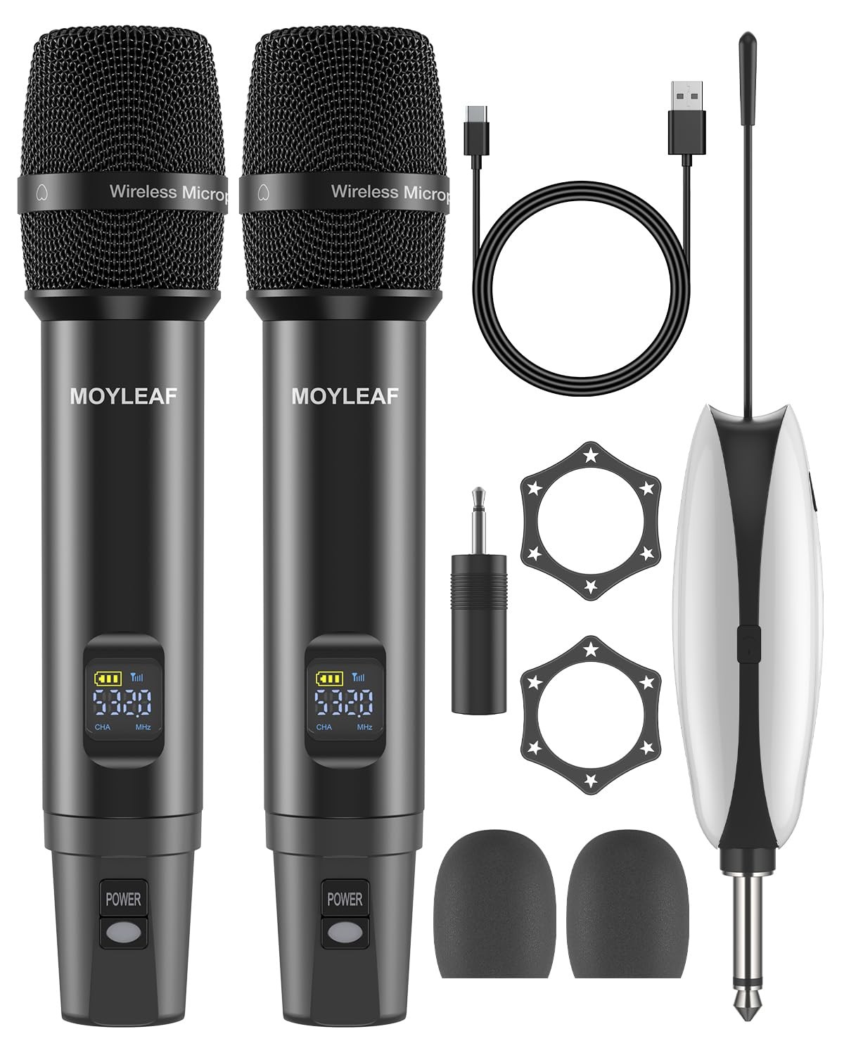 Dual UHF Wireless Metal Microphone for Professional Performers