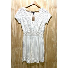 Mango laced dress cotton modal cottage core organic neutral casual women S New