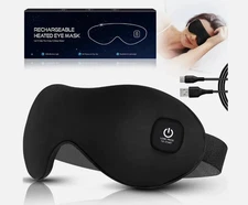 Heated Eye Mask, Cordless Dry Eye Mask Washable Warm Eye Compress Mask with Flax