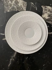Bernardaud Ecume White Plates Set Of 3 Dinner Salad Bread And Butter