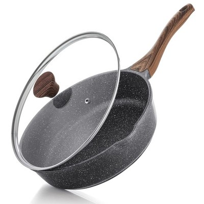 Nonstick Skillet, Deep Frying Pan 10/11/12-inch, Saute Pan with Lid, Stay-coo...