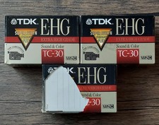 Lot of 3 - TDK E-HG High Grade TC-30 Camcorder Video Cassettes NEW / SEALED