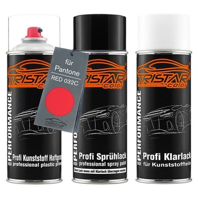 Autolack Spraydosen Set für Kunststoff Stoßstange für Pantone RED 032C Red