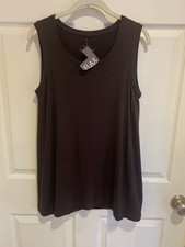 FLAX In-Motion NWT Women’s Sleeveless Pullover Top Size Small S Purple USA-Made