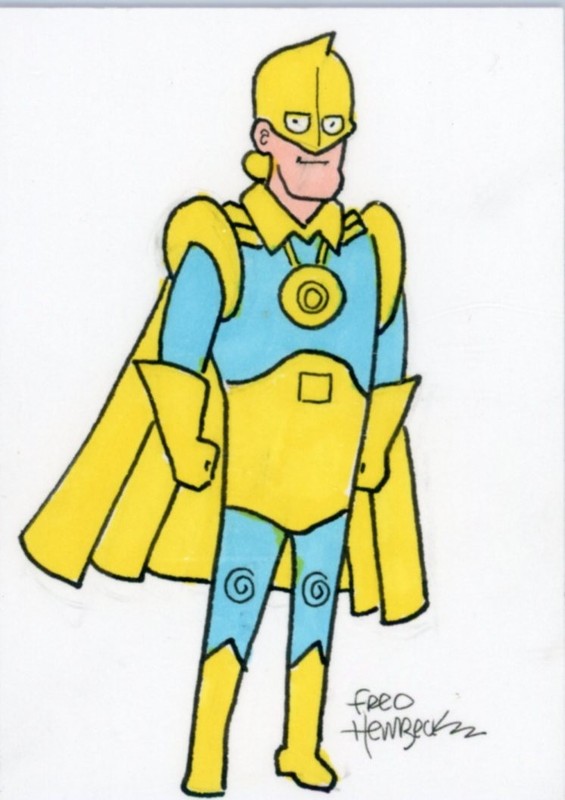 Fred Hembeck Sketch Card: Dr. Fate, half-mask, JSA (DC Comics)