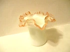 Fenton Peach Crest Glass Vase