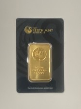 The Perth Mint Australia 1 oz Gold Bar .9999 Fine 99.99% Pure Gold Bar 5000.00 per troy oz