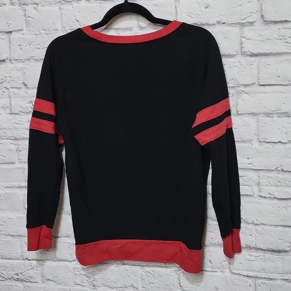 Batman DC Comics Harley Quinn Talla Pequeña Negro Rojo Manga Larga Gráfico Sudadera Foto 3 de 4