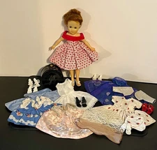 Vintage 10" Arranbee Circle P Fashion Doll With Jill Suitcase ~ Dresses ~ Shoes