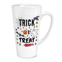 SüßEs Oder Saures Halloween 483Ml Groß Latte Becher Tasse Spuk Geist KüRbis Witz