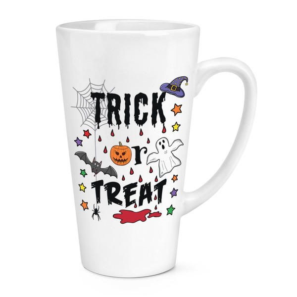 SüßEs Oder Saures Halloween 483Ml Groß Latte Becher Tasse Spuk Geist KüRbis Witz-image