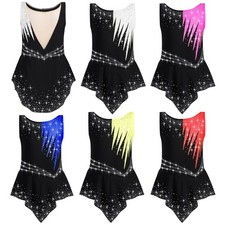 Kids Girls Dancewear Gymnastics Leotard Shiny Bodysuit Ballerina Ballet Jazz
