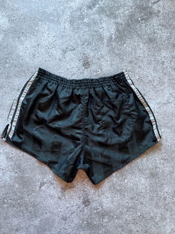 ADIDAS VINTAGE SHORTS FOOTBALL SOCCER RUNNING sz M MEN BLACK 80s 90s - Image 4 of 4