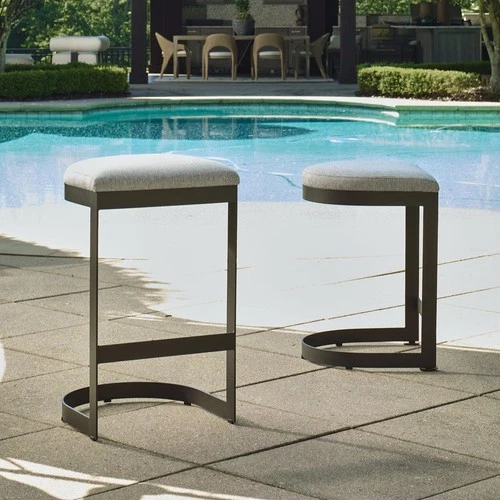 Uttermost 23948 Maude 25.8 inch Java Black and Taupe Grey Outdoor Counter Stool - Picture 2 of 7