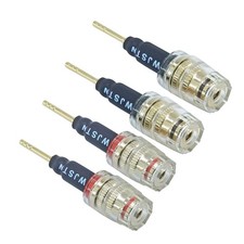 Banana Plug to 4mm Female Jack Adapter, Speaker Audio Connectors, 4-Pack 2mm ...