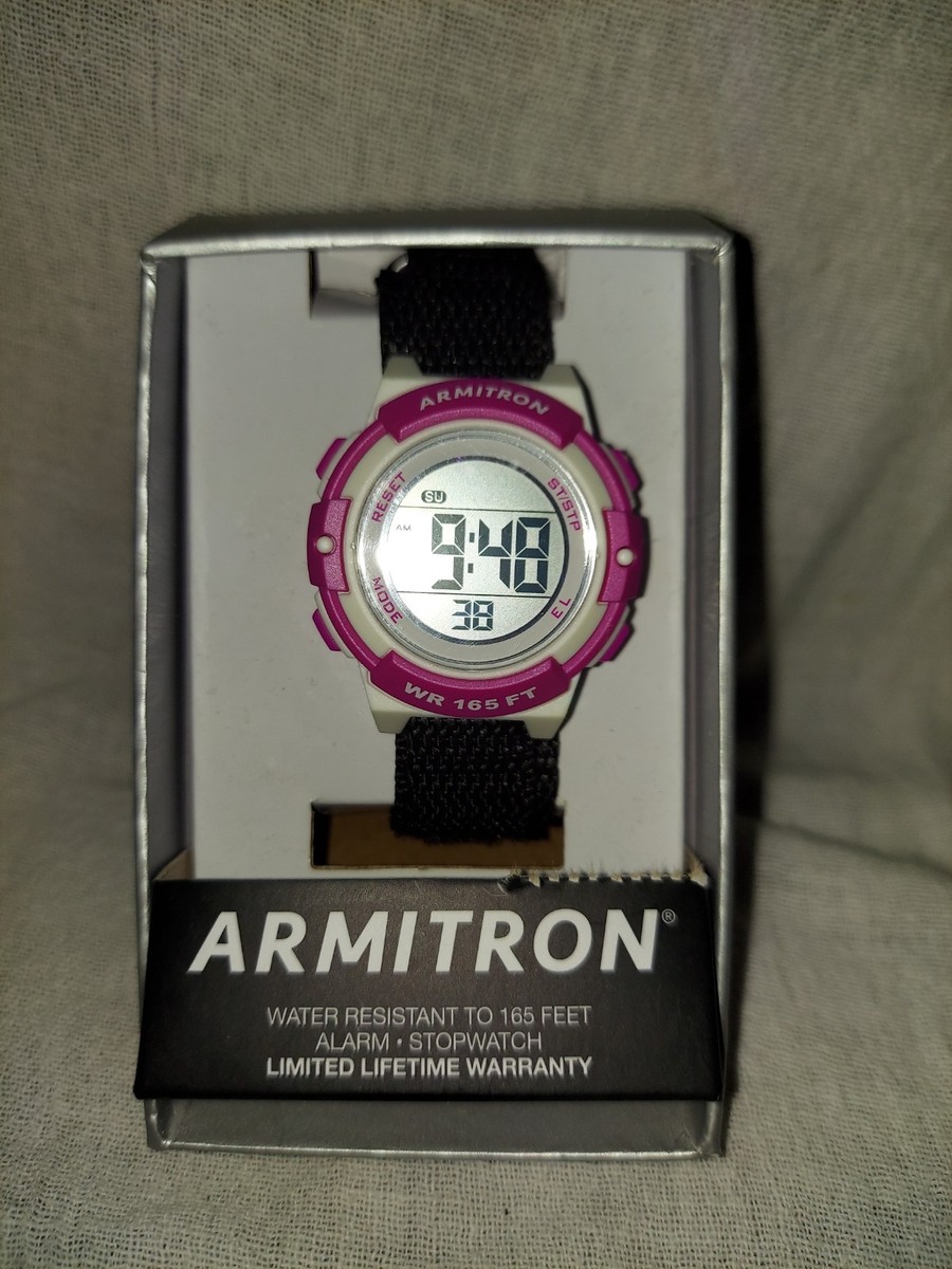 Armitron Pro Sport 45/7131 Digital Watch Magenta Round Dial  display picture 2