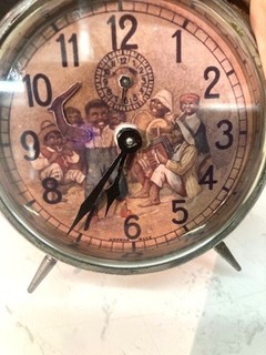 Alarm Table Clock Figure Machine Vintage Rare HTF Animated Alarm Clock