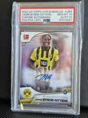 2022-23 Topps Chrome Bundesliga Jamie Bynoe-Gittens AU PSA 10