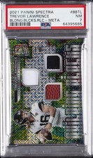 2021 PANINI SPECTRA BUILDING BLOCKS RELICS META TREVOR LAWRENCE 11/25 PSA 7
