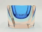 Vintage Murano Sommerso Faceted Art Glass Bowl  Ashtray 1960's
