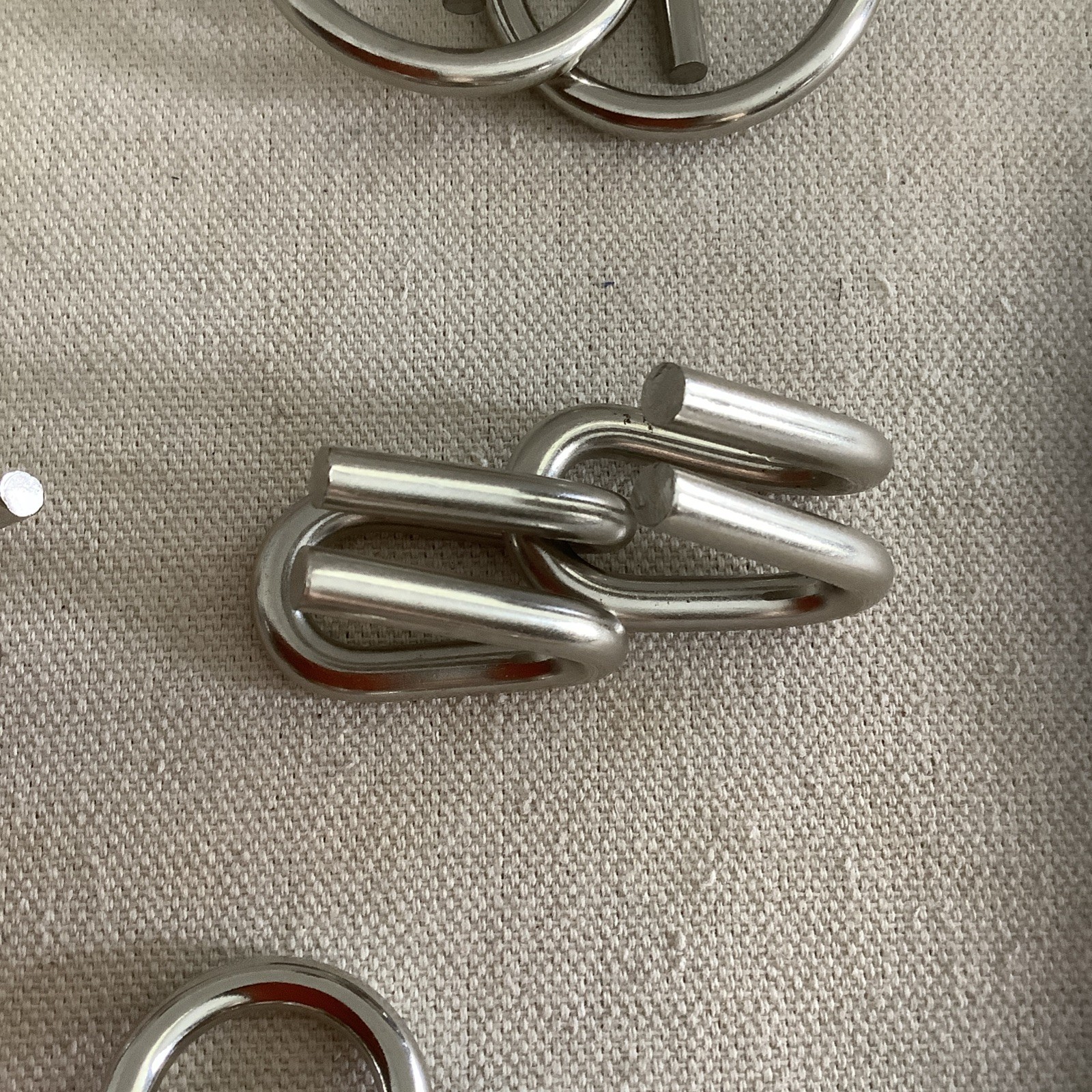 Set Of 5 Stainless Steel Metal Tangled Puzzles Brain Teasers Twisted Wires