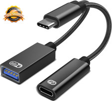 USB C to USB OTG Adapter 2 in 1 USB 3.0 PD 60W Charging Splitter