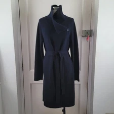 Kew 159 Wool Angora Blend Belted Knee Length Coatigan Cardicoat Size XL