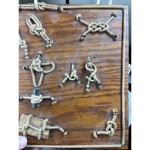 1930s Boy Scouts Knot Board Handmade Folk Art Sea Scouts Sampler Rope Tying Wood - Picture 20 of 21