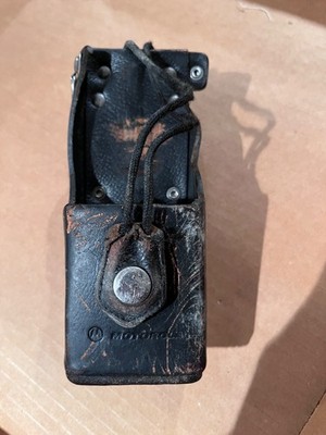 Motorola Hard Leather Two Way Radio Case Holster USA Duty Belt Clip 1585805002