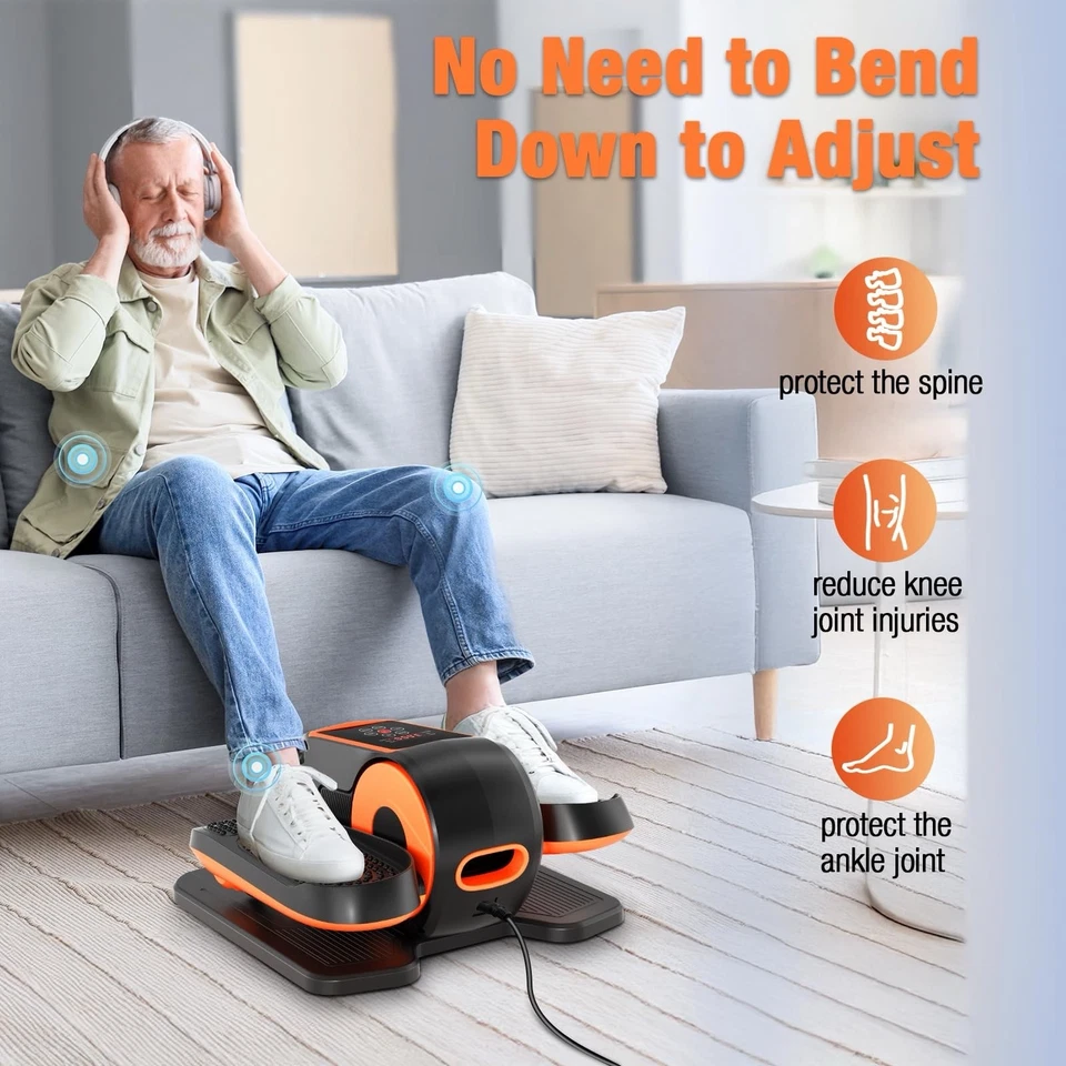 15 Speed Ellipse Leg Exerciser for Seniors Under Desk Elliptical Machine Remote - Image 3 of 4