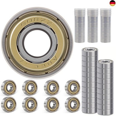 608ZZ Kugellager Set, 30 Stück ABEC-7 Edelstahl-Lager mit Metallschild, 8x22x7 