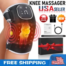 Electric Knee Massager Heated Vibration Joint Brace Therapy Shoulder Pain Relief