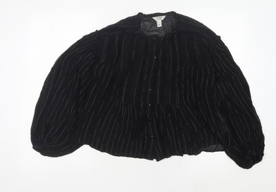 In Other Words Ballonbluse Damen schwarz gestreift Langarm XS